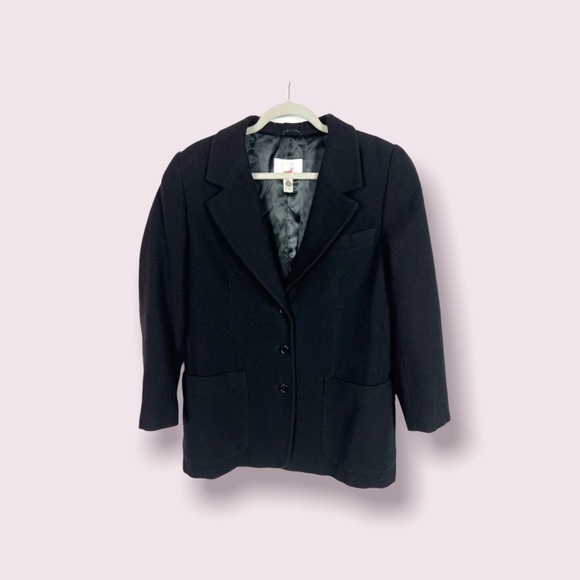 Mondi wool black blazer with‎ shoulder pads - Picture 1 of 9